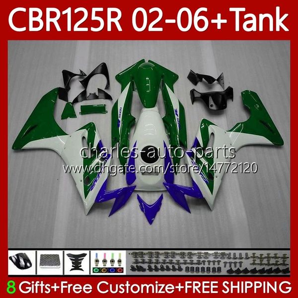 + Танк OEM обтекан для Honda Blue Green CBR 125R CBR 125 R CC CBR125R 2002 2003 2004 2005 2006 Body 124No.93 CBR-125 CBR125RR 02-06 CBR-125R 125CC 02 02 04 05 06 Кузов