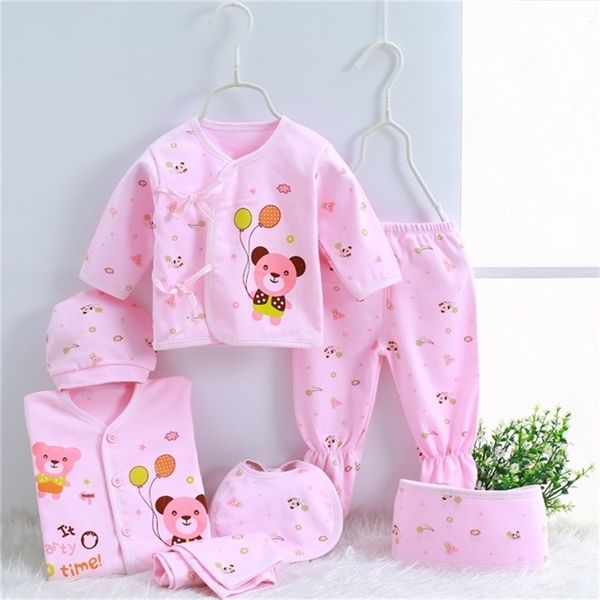 

0-3 months infant underwear suits soft cotton cartoon baby girl clothes set born brand for born boy outfits ropa bebe lj201223, White
