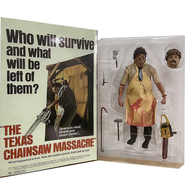 

huiya01 neca leatherface figure texas chainsaw massacre action figure terror movie 40th anniversary toy doll christmas gift q0722