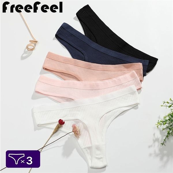

3pcs/set panties for women cotton thong underwear seamless low-rise female g-string cotton tanga lingerie t-back underpants 220505, Black;white