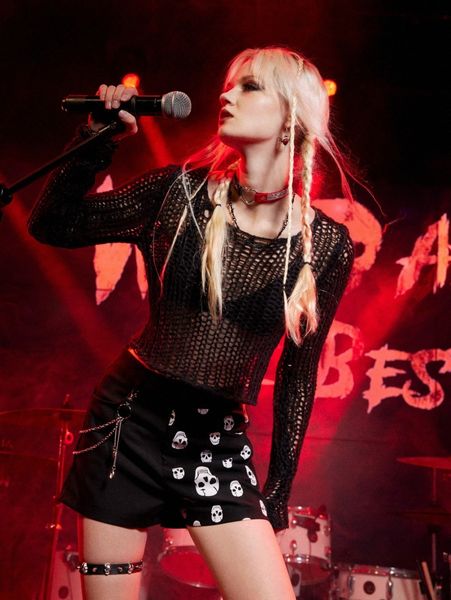 

romwe solid hollow out sweater without bra t4is#, White;black