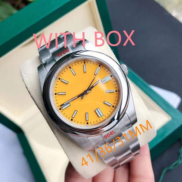 

deenu1- mens automatic mechanical watch 41/36/31mm stainless steel super luminous watches ladies waterproof sapphire wristwatch montre de lu, Slivery;brown