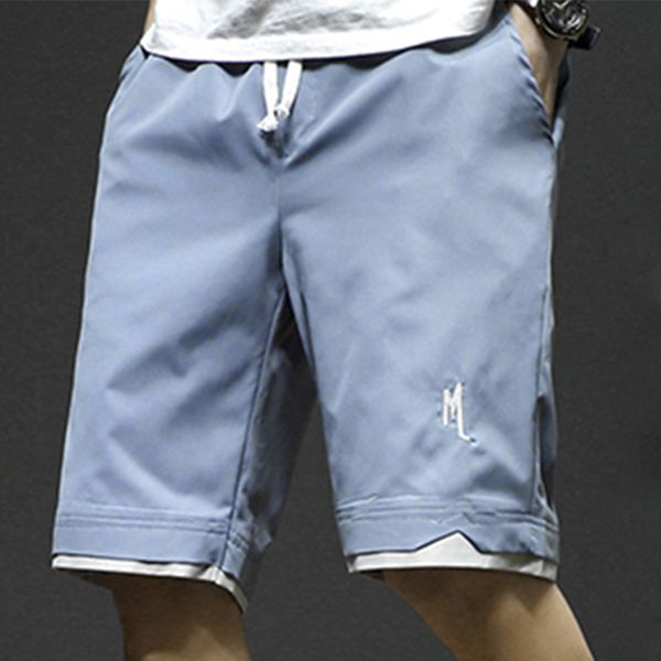 

summer fashion casual comfortable shorts mens cotton loose stack shorts thin drawstring straight fit shorts220622, White;black