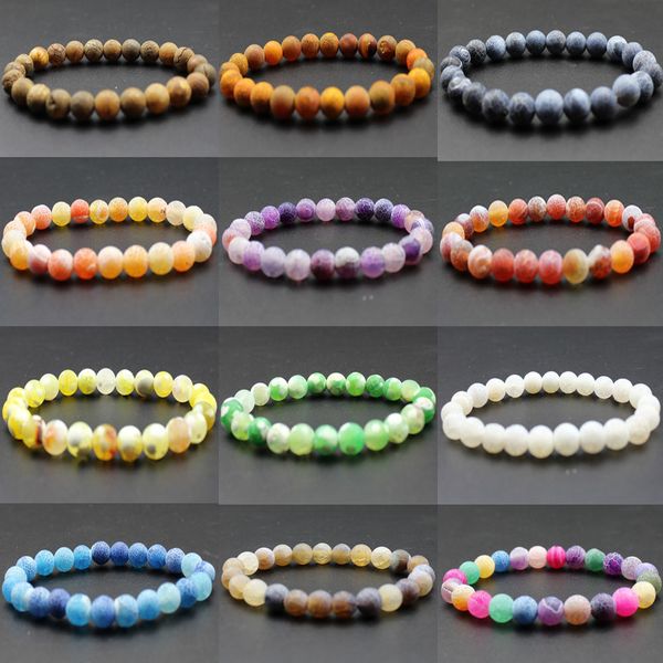 

chakra 8mm natural stone beaded bracelet men women jewelry lava rock weathered matte healing beads stretch charm yoga bangle, Black