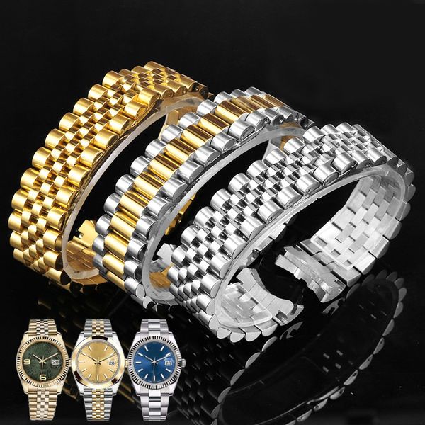 

watchbands fit for rolex datejust day date oysterpertual band strap accessorie stainless steel bracelet chain 220527, Black;brown
