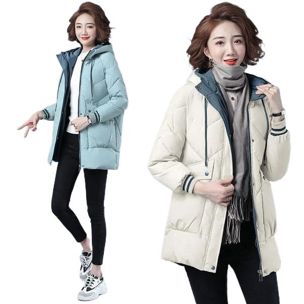 

women's down & parkas 2021 winter jacket women thicken hooded long coat cotton padded parka snow wear coats jaqueta feminina 61n0#, Black