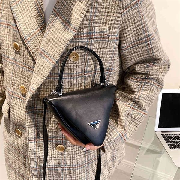 

mini shaped geometric triangle bag single shoulder messenger bag net red same handbag hand-held 2022 autumn and winter trendy women 50% off