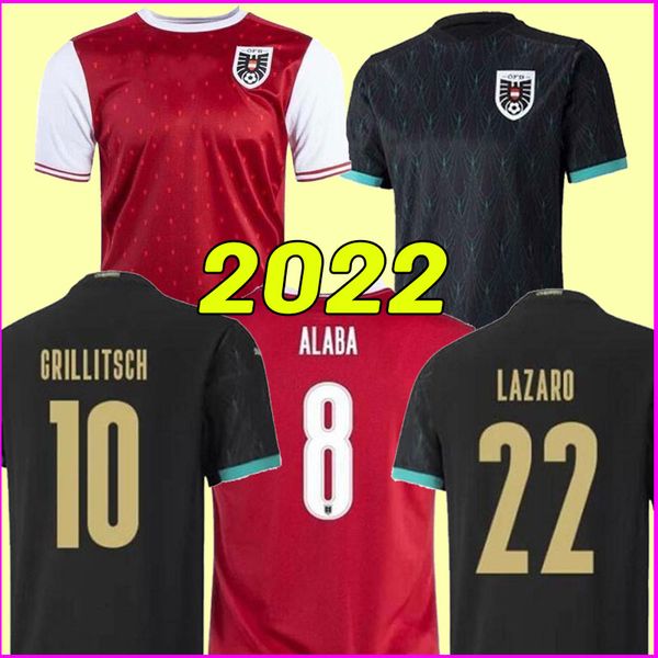 

21 22 austria soccer jersey david alaba 2021 2022 home away arnautovic sabitzer grillitsch camisetas football shirt, Black;yellow