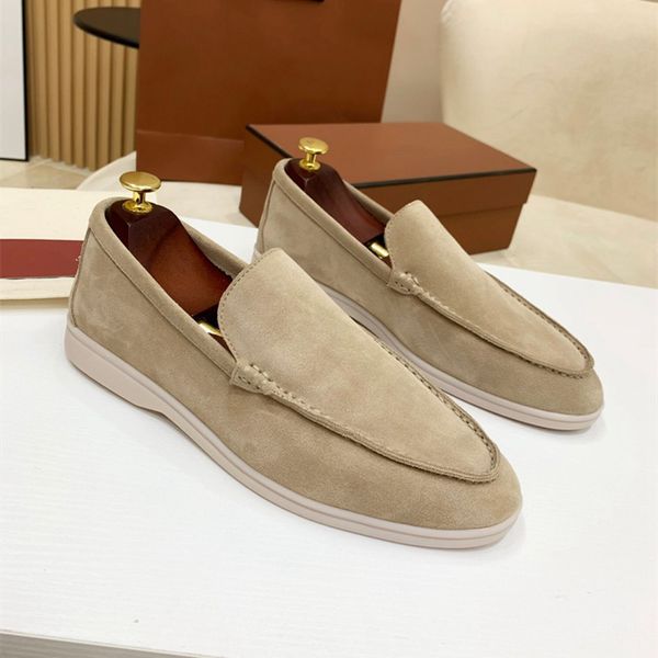 

low openwalk women casual shoes men suede calf skin muller shoe brand classic walking flats luxury designer summer charms walk casual pipin, Black