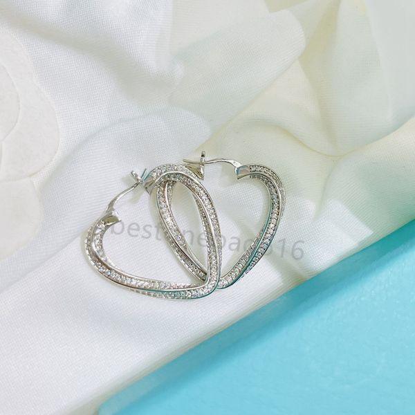 

new style stainless steel fashion t ear stud jewelry heart-shaped pendant earrings love earrings for women's party wedding gifts wholes, Golden;silver