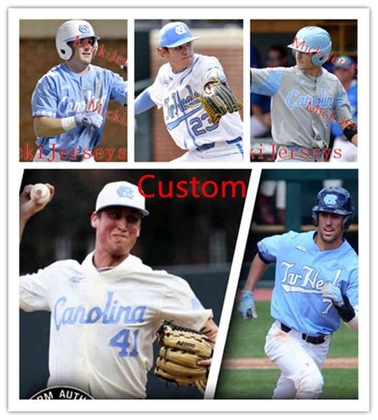 

xflspcollege custom unc north carolina tar heels stitched baseball jersey 15 gage gillian 24 shaddon peavyhouse 26 kyle mott 27 connor bovai, Black