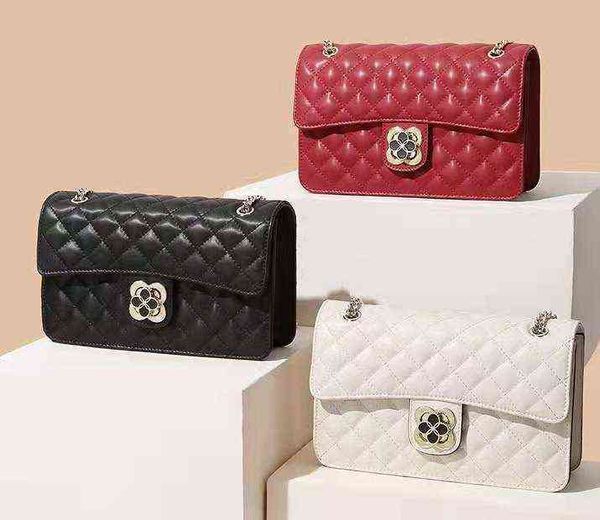 

designers bagsyindao leather factory 2022 new trend fashion chain rhombic lattice caviar embroidery thread plum blossom lock diagonal span s