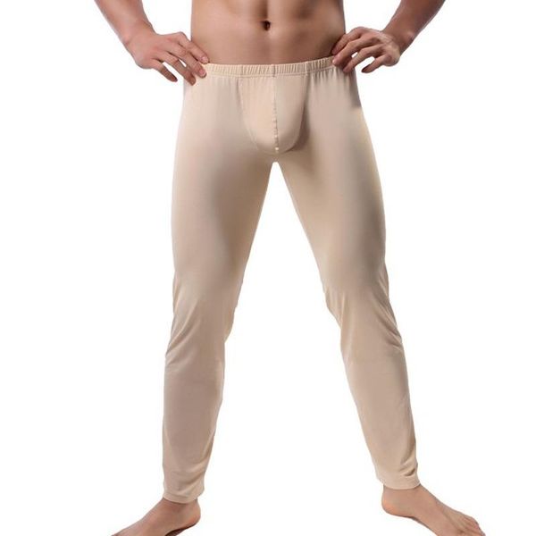 Indumenti da notte da uomo Pantaloni da notte da uomo Pantaloni sexy erotici a marsupio Pantaloni di seta trasparente ultrasottili Pantaloni da notte gay da salotto