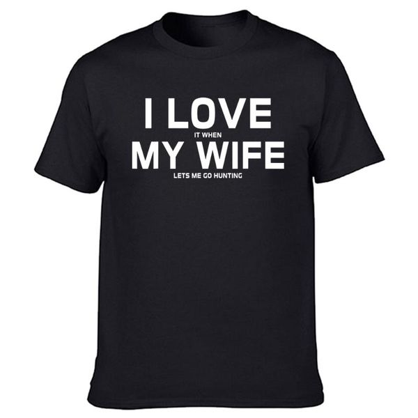 Herren-T-Shirts, lustig, ich liebe meine Frau, Jagd-T-Shirts, grafische Baumwolle, Streetwear, kurzärmelig, O-Ausschnitt, Harajuku, Hip-Hop-T-Shirt, Herrenbekleidung, Herren