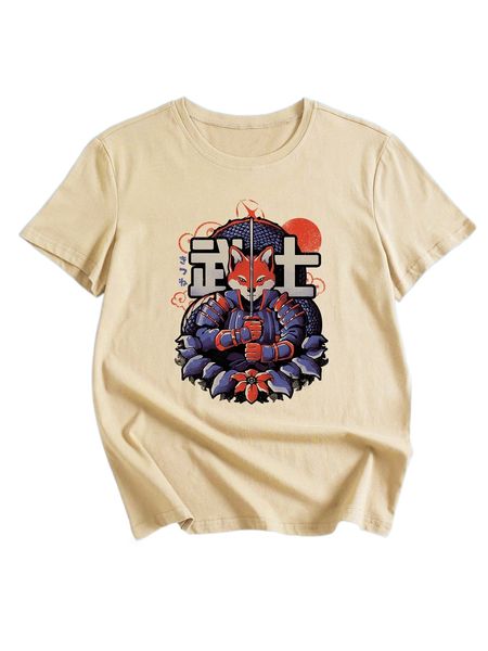 

romwe x eduely letter cartoon graphic tee f0gi#, White