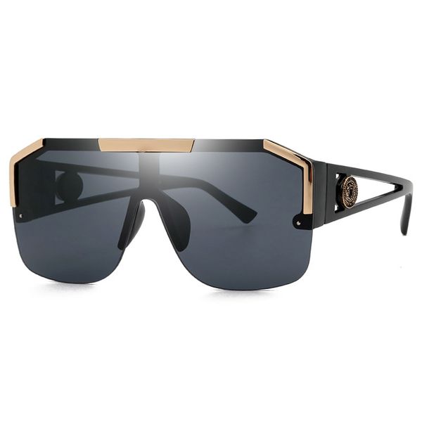 

oversized square sunglasses women men luxury fashion flat red black big lens one piece man gafas shade mirror uv400, White;black