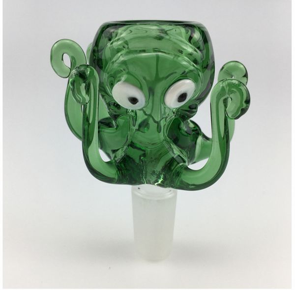 Octopus Glass Bowl Bong Dab Rig Accessori per narghilè Calore di alta qualità Persistent Blue Green Lakegreen Amber Black