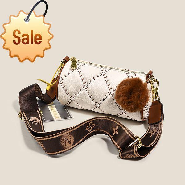 

women's 2022 new cylinder women fashion temperament messenger leather shoulder bags