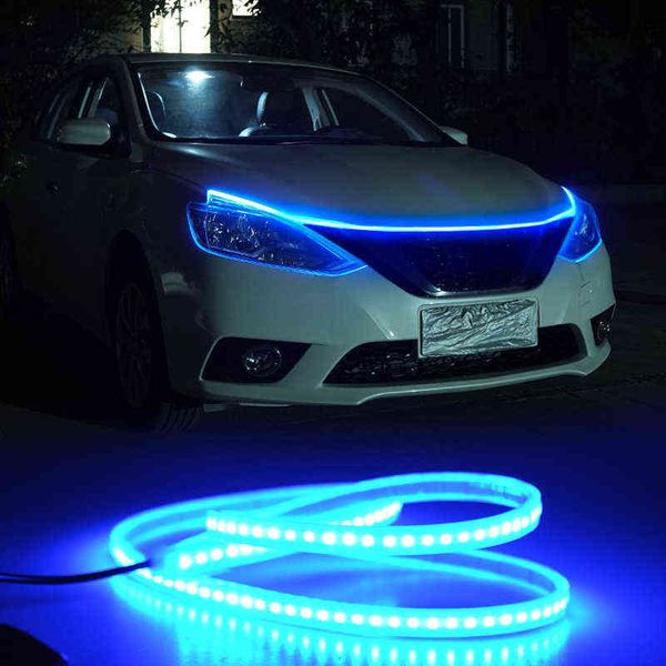 LED Car Hood Atmosphere Lght Strip Impermeabile Auto Decorazione esterna Illuminazione Decorativa Fari Lampada ambientale 12V Universale Y220708