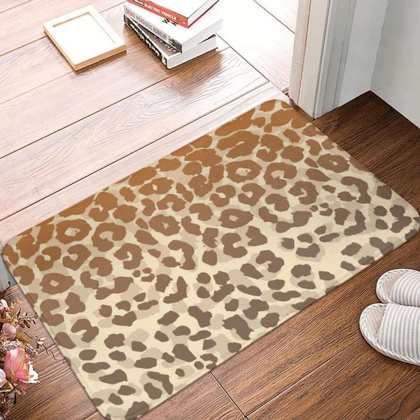 Tappeti Leopardo Zerbino Camera da letto Rettangolo Morbido Ingresso Balcone Tappeto Pelle Pelliccia Assorbente Tappeto Tappetino Tappetino Piede