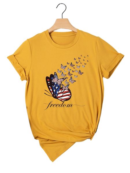 

plus butterfly & letter graphic tee l0rq#, Black