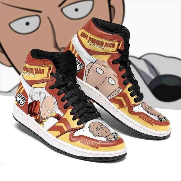 

one punch man sneakers saitama funny face custom shoes, Black