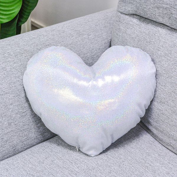 Süblimasyon Boş Glitter Yastık Kılıfı Polyester Kalp Şekli Atmak Yastık Kılıfı DIY Ev Kanepe Yatak Odası Dekorasyon