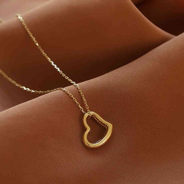

pendant dainty fashion gold plated stainls steel heart pendant layering chain everyday jewelry open heart necklace luxury9044061, Silver