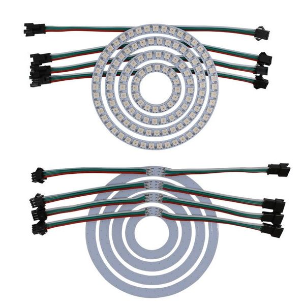 Полосы полноцветного DC5V Индивидуальный адресабельный WS2812B 2812 Pixel Ring 16 24 35 45 Светодиодный светодиодный