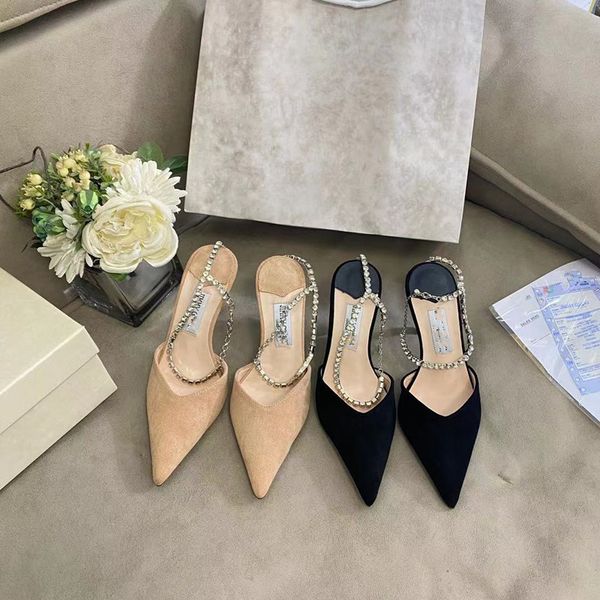 

selling high version jc fashion high-heeled shoes, rhinestone flash piece, excellent temperament, wedding shoes, pointed back empty single s, Black
