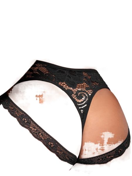 

contrast lace panty h81g#, Black;red