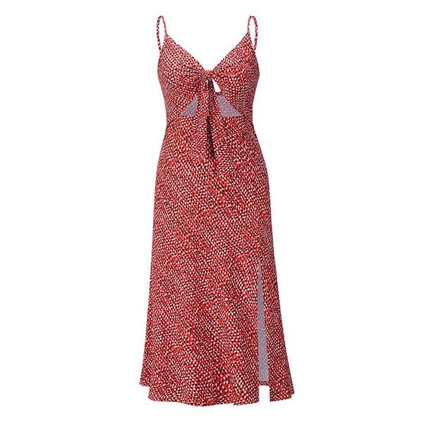 

casual dresses summer women sling split dress v-neck backless sleeveless bow crop high waist fashion beach party elegant, Black;gray