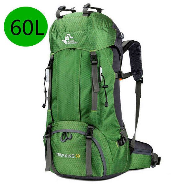 

2022 new 60l outdoor backpack camping climbing bag waterproof mountaineering hiking backpacks molle sport bag climbing rucksack t220801