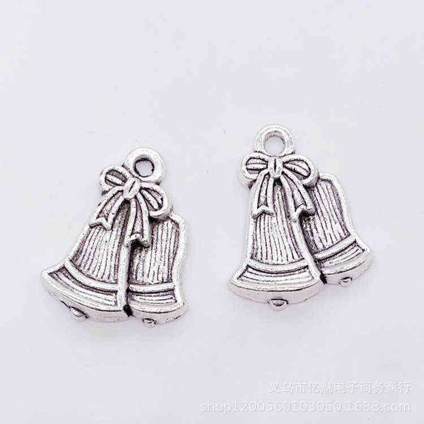 

factory outlet diy antique silver alloy jewelry accessories christmas bell pendant clothing luggage decorative material pendant