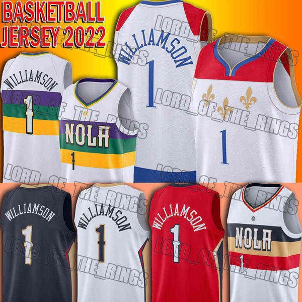 

zion 1 basketball williamson jersey 2022 city sports shirts red blue white, Black;red