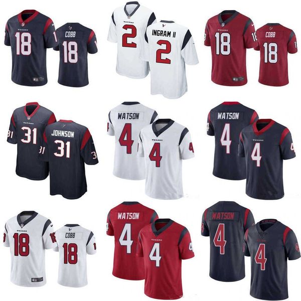 

football jerseys men women houston''texans''jersey 31 david johnson 4 deshaun watson 18 randall cobb 2 mark ingram ii, Black;red