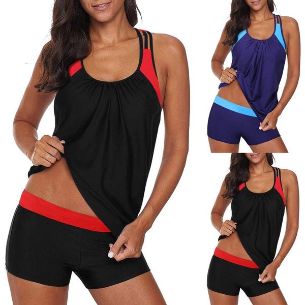 Roupas de banho feminina de duas peças Tankini Push Up Mulheres de maiô brasileiras Menina de banho Vintage Swimming Maillot de Bain Femme 2022 Women's