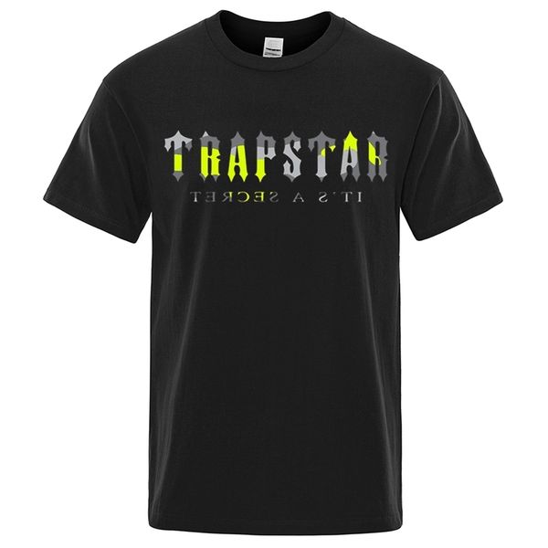 

trapstar london sport yellow men cotton oversized short sleeve fashion loose clothes casual breathable street tshirts 220707, White;black