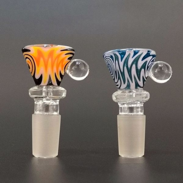 Somking Accessori Ciotola di vetro spesso per narghilè 14mm Giunto maschio Colore Imbuto Ciotole Strumento per fumare tabacco Bong Olio Dab Rig Pipa ad acqua bruciante