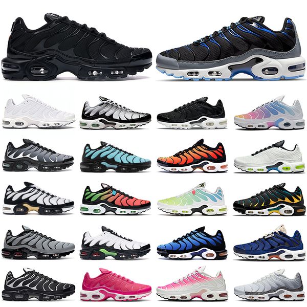 

2022 tn plus men women running shoes triple black white royal green accents metallic silver pink prim university gold spruce smoke grey mens