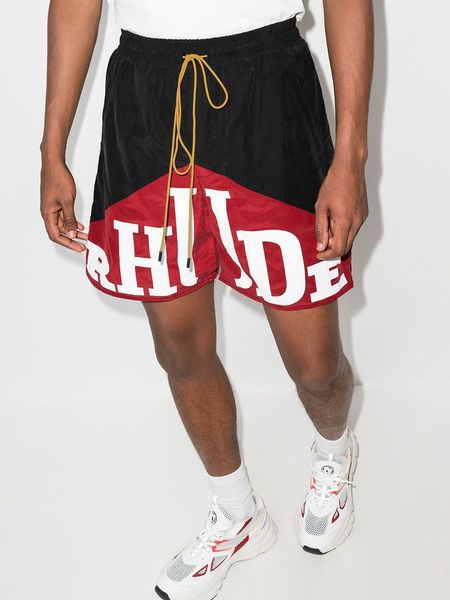 

men's shorts designer rhude print drawstring reflective summer high street alphabet hip hop slacks beach nickel hipster asian size m-3x, White;black
