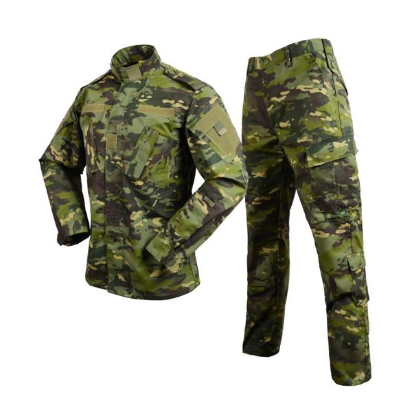 Gym Kleidung Multicam Camouflage Männliche Sicherheit Militär Uniform Taktische Kampf Tops Hosen Special Force Training Sets Armee Anzug Cargo PantG