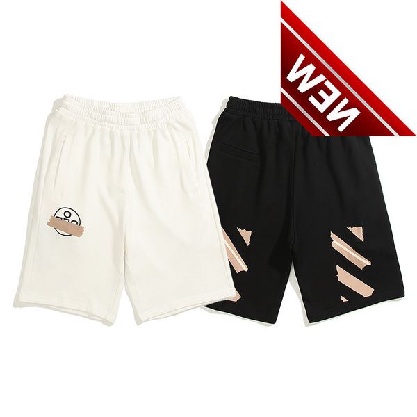 

50% off discount off summer new fashion brand airport tape casual sports shorts ow men's and women's beach capris, White;black