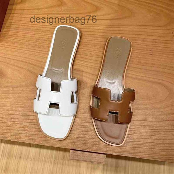 

herme women slippers designer oasisi sandals summer women's beach wear 2022 korean version net red flat bottom holiday one word leather, Black