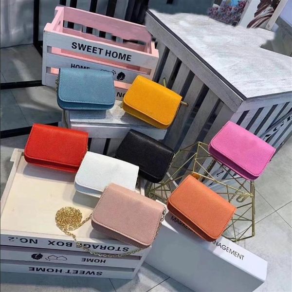 

girls designer handbag fashion woman letter one shoulder bags kids candy colored pu casual messenger bag lady mini purse f2252693, Black