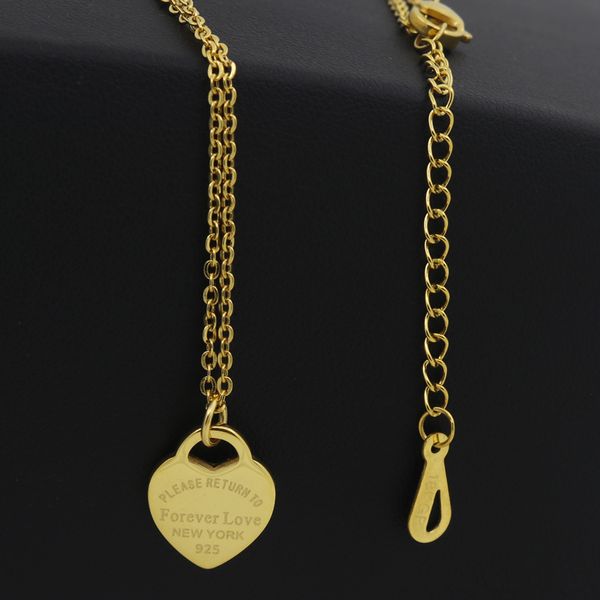 

Designer 3 Colors Fashion Brand Luxury Love Necklace Women paragraph clavicle Gold Peach Heart Pendant Necklaces Fine Jewelry