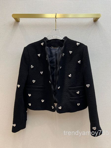 

women's jackets heavy industry love tweed short coat french celebrity wave edge straight cardigan spring and autumn women's high-e, Black;brown