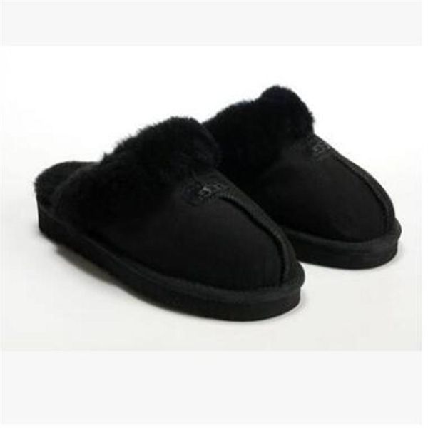 

- australia wgg warm cotton slippers men and womens slippers short boots women's boots snow boots slippers leather bo2639, Black