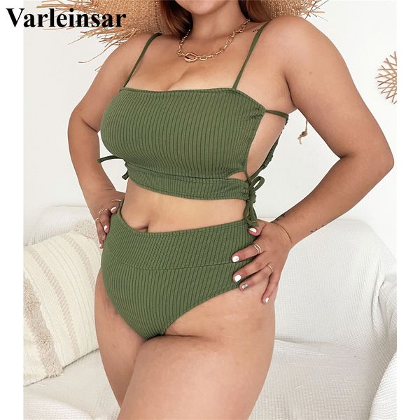 

new 0xl-4xl 5 colors high waist swimwear women swimsuit female two-pieces bikini set bather bathing suit swim v3311, White;black