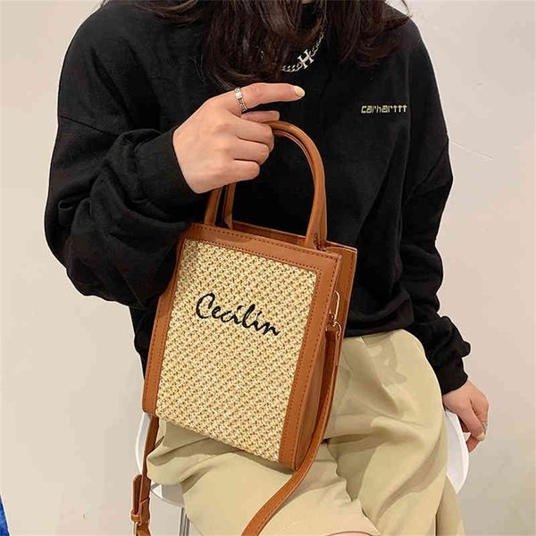 

grass woven bohemian beach vacation single messenger 80% off purse sales